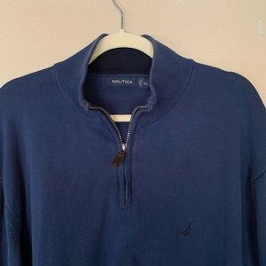 Nautica 1/4 Zip Up Sweater. Navy. XXL.